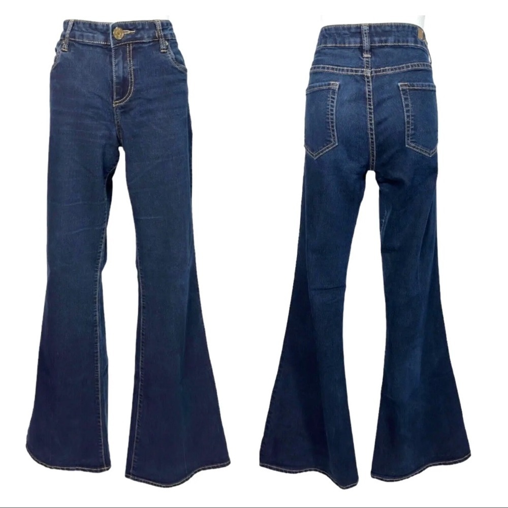 Kut From The Kloth Vintage Flare Leg Jeans Mid Rise Dark Wash Women's Size 8